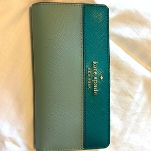 Kate Spade Teal and Light Gray Wallet